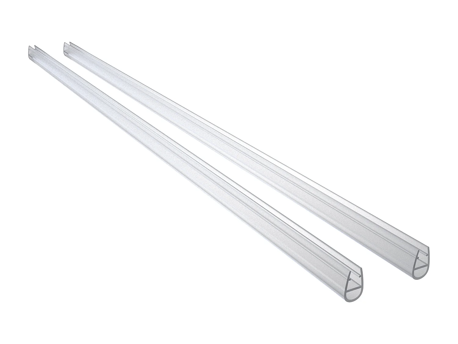 2 Pezzi Guarnizione Sottoporta per box doccia per vetro da 5-6 mm Coda Morbida larga 12 mm lungha 90 cm Tagliabile Modello D