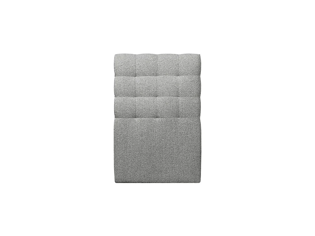 Lit 90x200cm avec tête de lit capitonnée bouclette et sommier tapissier gris - Hauteur totale : 29cm