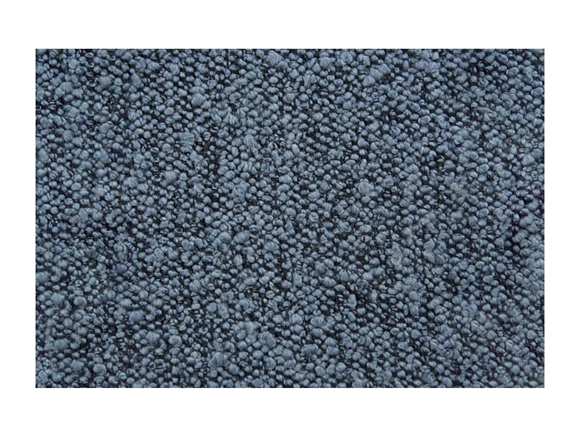 Lit 90x200cm avec tête de lit capitonnée bouclette et sommier tapissier Bleu - Hauteur totale : 29cm