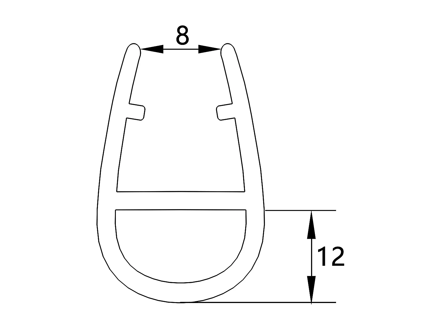 4 Pezzi Guarnizione Sottoporta per box doccia per vetro da 8 mm Coda Morbida larga 12 mm lungha 90 cm Tagliabile Modello D