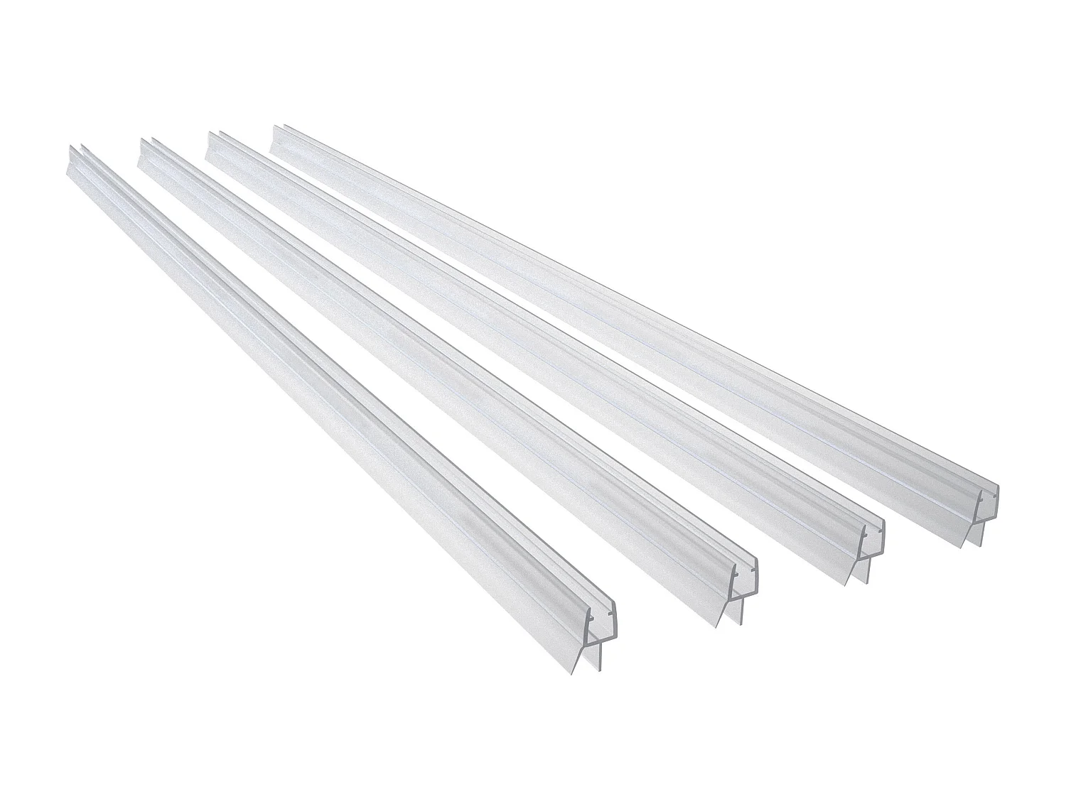 4 Pezzi Guarnizione Sottoporta per box doccia per vetro da 5-6 mm Coda Morbida larga 12 mm lungha 90 cm Tagliabile Modello B