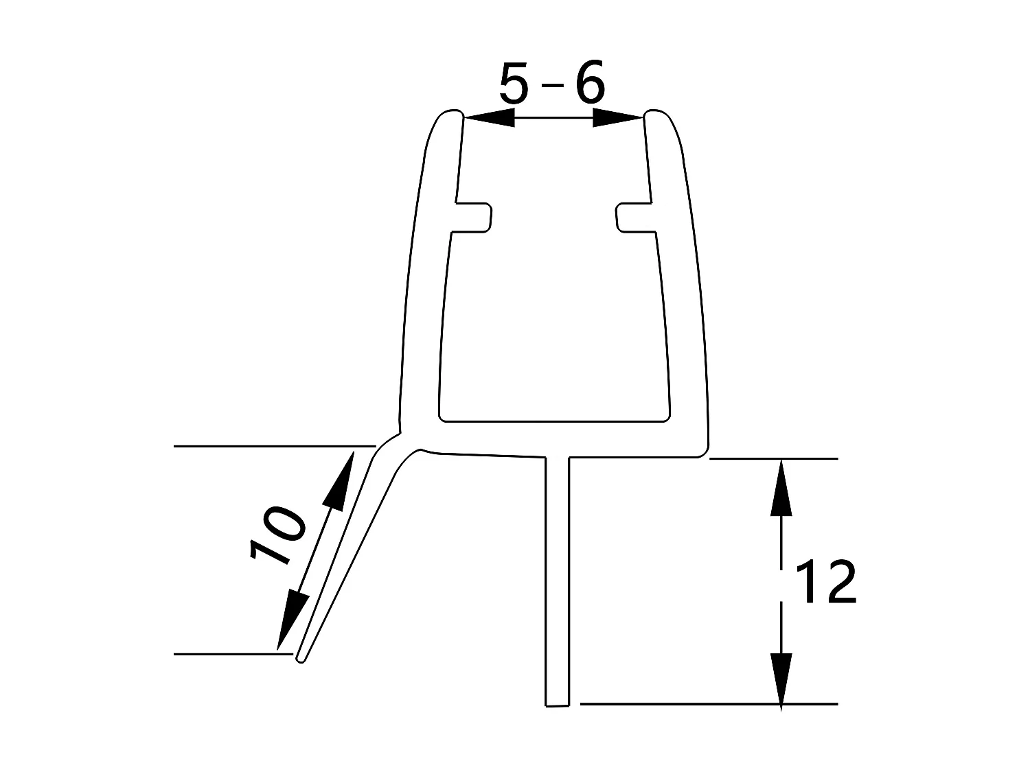 4 Pezzi Guarnizione Sottoporta per box doccia per vetro da 5-6 mm Coda Morbida larga 12 mm lungha 90 cm Tagliabile Modello B