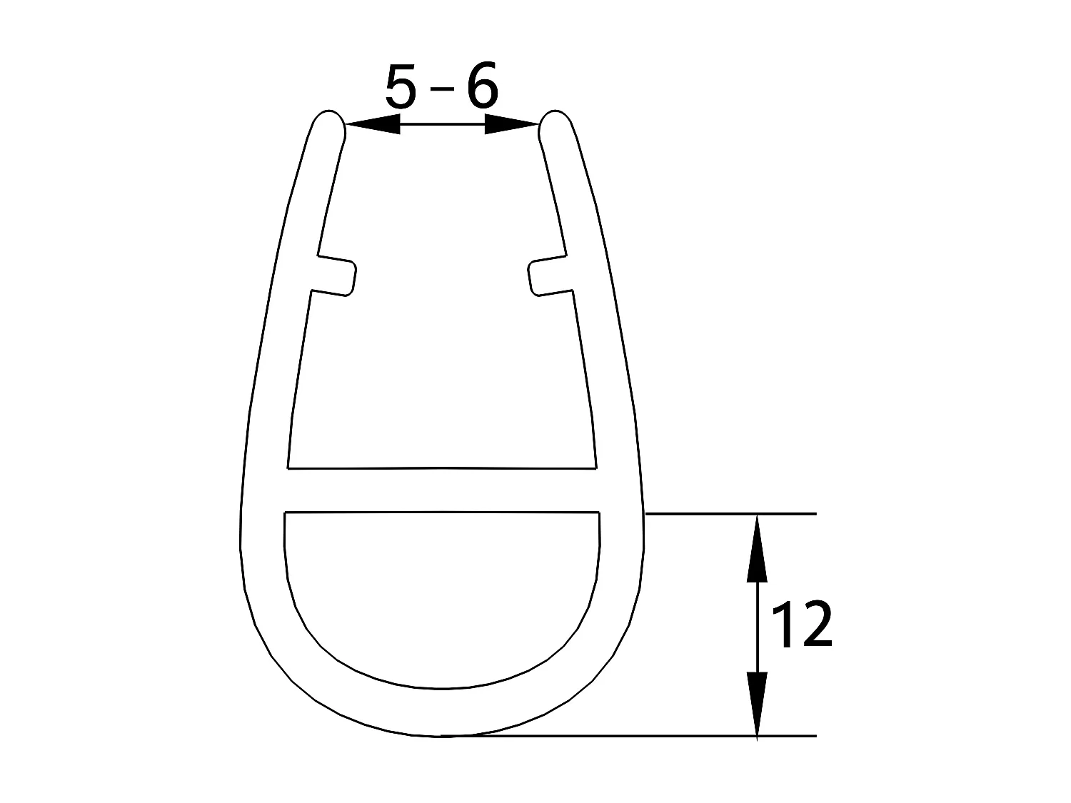 1 Pezzo Guarnizione Sottoporta per box doccia per vetro da 5-6 mm Coda Morbida larga 12 mm lungha 90 cm Tagliabile Modello D