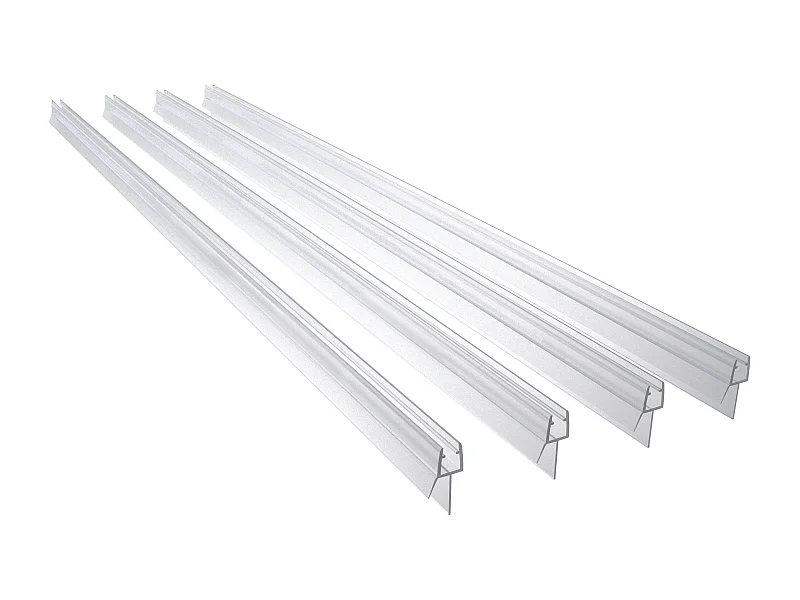 4 Pezzi Guarnizione Sottoporta per box doccia per vetro da 5-6 mm Coda Morbida larga 18 mm lungha 90 cm Tagliabile Modello B