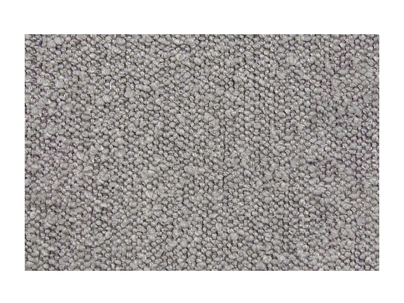 Lit 90x190cm avec tête de lit capitonnée bouclette et sommier tapissier gris - Hauteur totale : 29cm