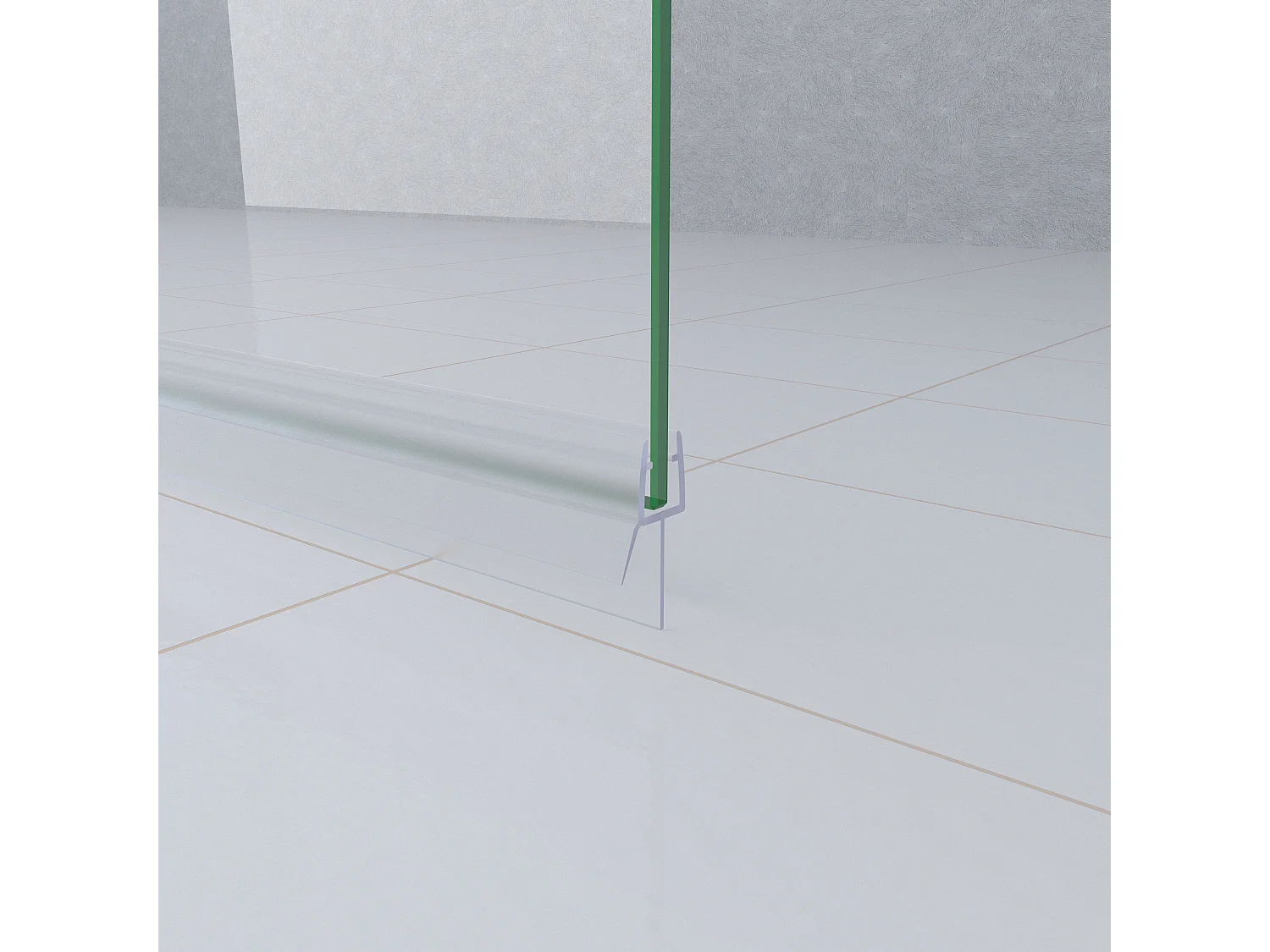 2 Pezzi Guarnizione Sottoporta per box doccia per vetro da 5-6 mm Coda Morbida larga 18 mm lungha 90 cm Tagliabile Modello B