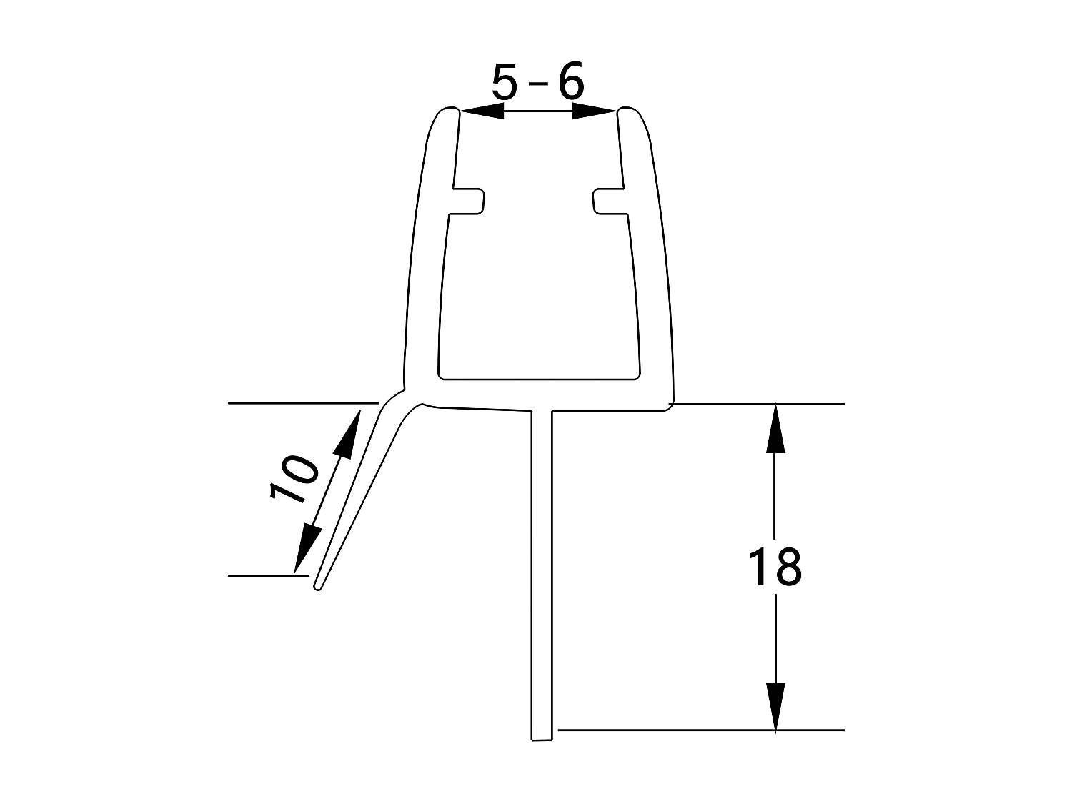 2 Pezzi Guarnizione Sottoporta per box doccia per vetro da 5-6 mm Coda Morbida larga 18 mm lungha 90 cm Tagliabile Modello B