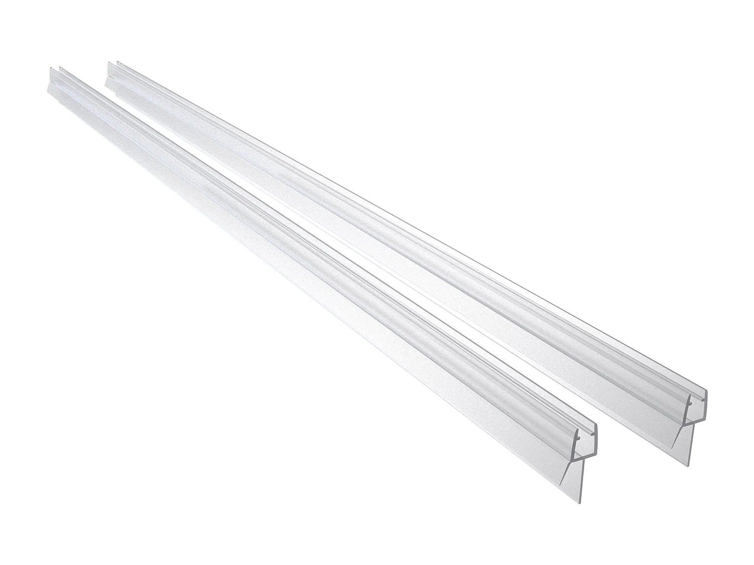 2 Pezzi Guarnizione Sottoporta per box doccia per vetro da 5-6 mm Coda Morbida larga 23 mm lungha 90 cm Tagliabile Modello B