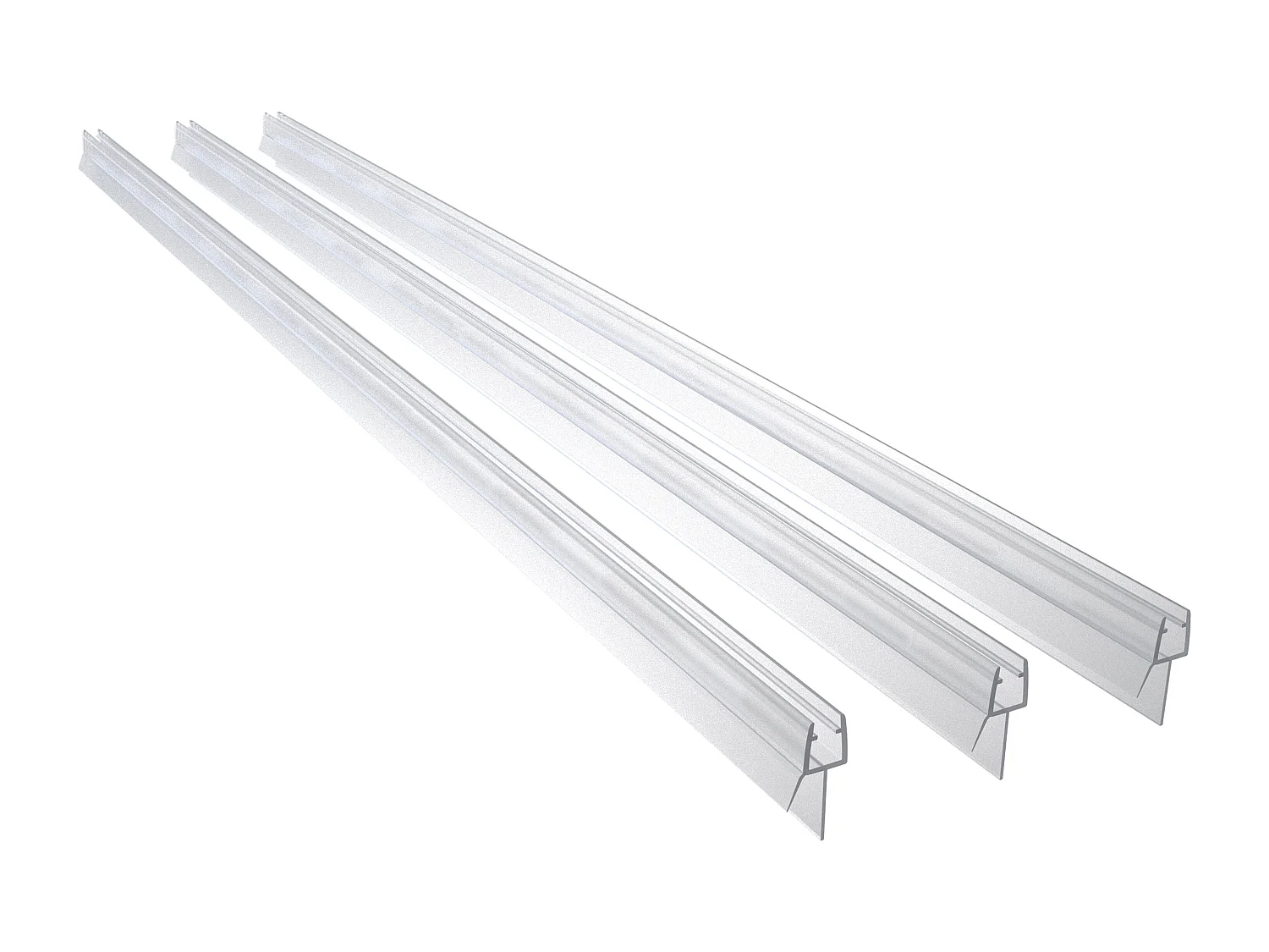 3 Pezzi Guarnizione Sottoporta per box doccia per vetro da 5-6 mm Coda Morbida larga 18 mm lungha 90 cm Tagliabile Modello B