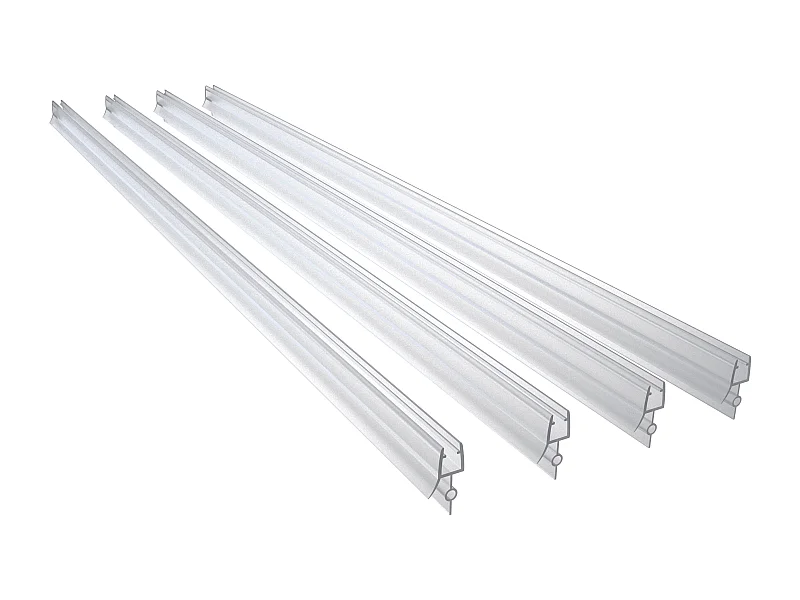 4 Pezzi Guarnizione Sottoporta per box doccia per vetro da 5-6 mm Coda Morbida larga 18 mm lungha 90 cm Tagliabile Modello A