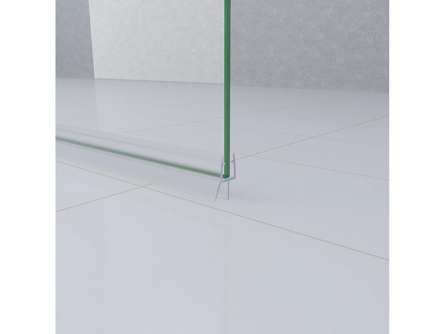 1 Pezzo Guarnizione Sottoporta per box doccia per vetro da 5-6 mm Coda Morbida larga 12 mm lungha 90 cm Tagliabile Modello B