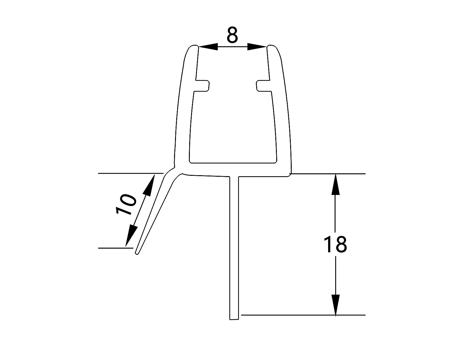 3 Pezzi Guarnizione Sottoporta per box doccia per vetro da 8 mm Coda Morbida larga 18 mm lungha 90 cm Tagliabile Modello B