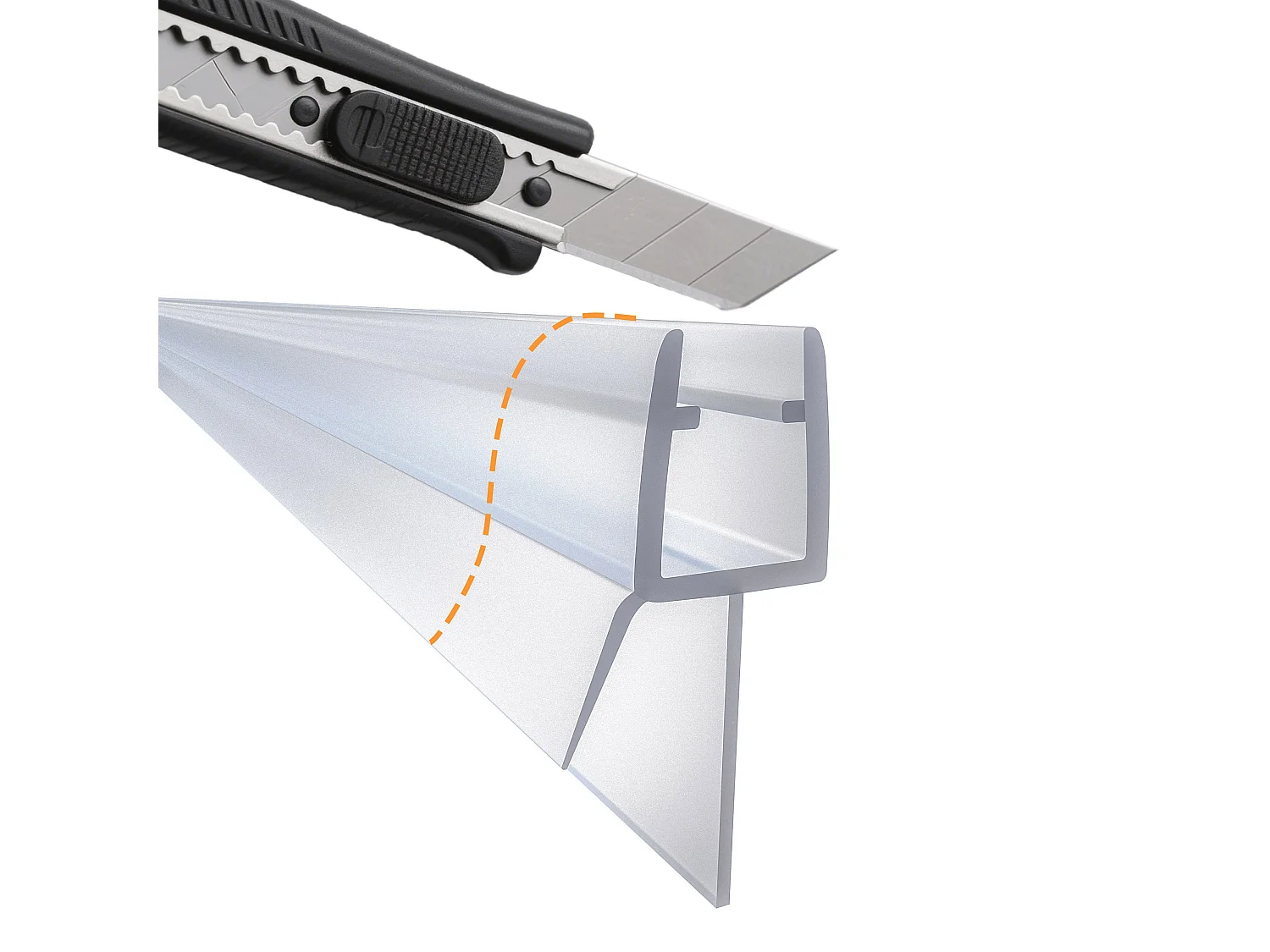 3 Pezzi Guarnizione Sottoporta per box doccia per vetro da 8 mm Coda Morbida larga 18 mm lungha 90 cm Tagliabile Modello B