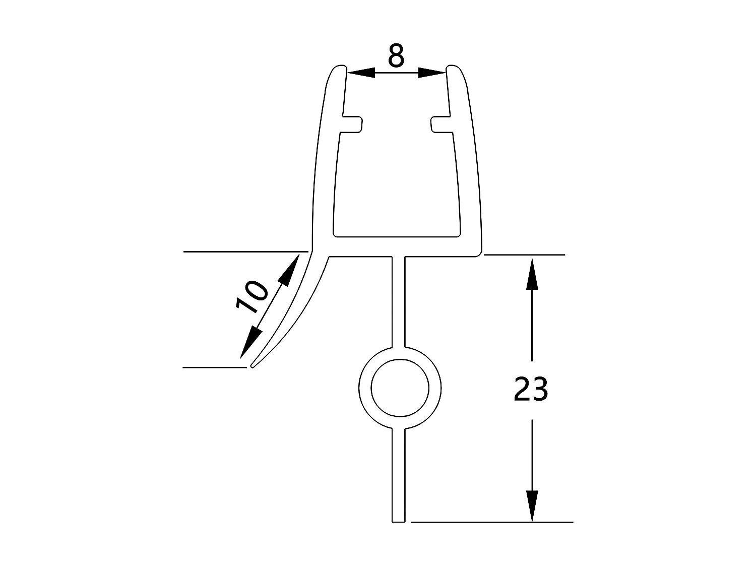 1 Pezzo Guarnizione Sottoporta per box doccia per vetro da 8 mm Coda Morbida larga 23 mm lungha 90 cm Tagliabile Modello A