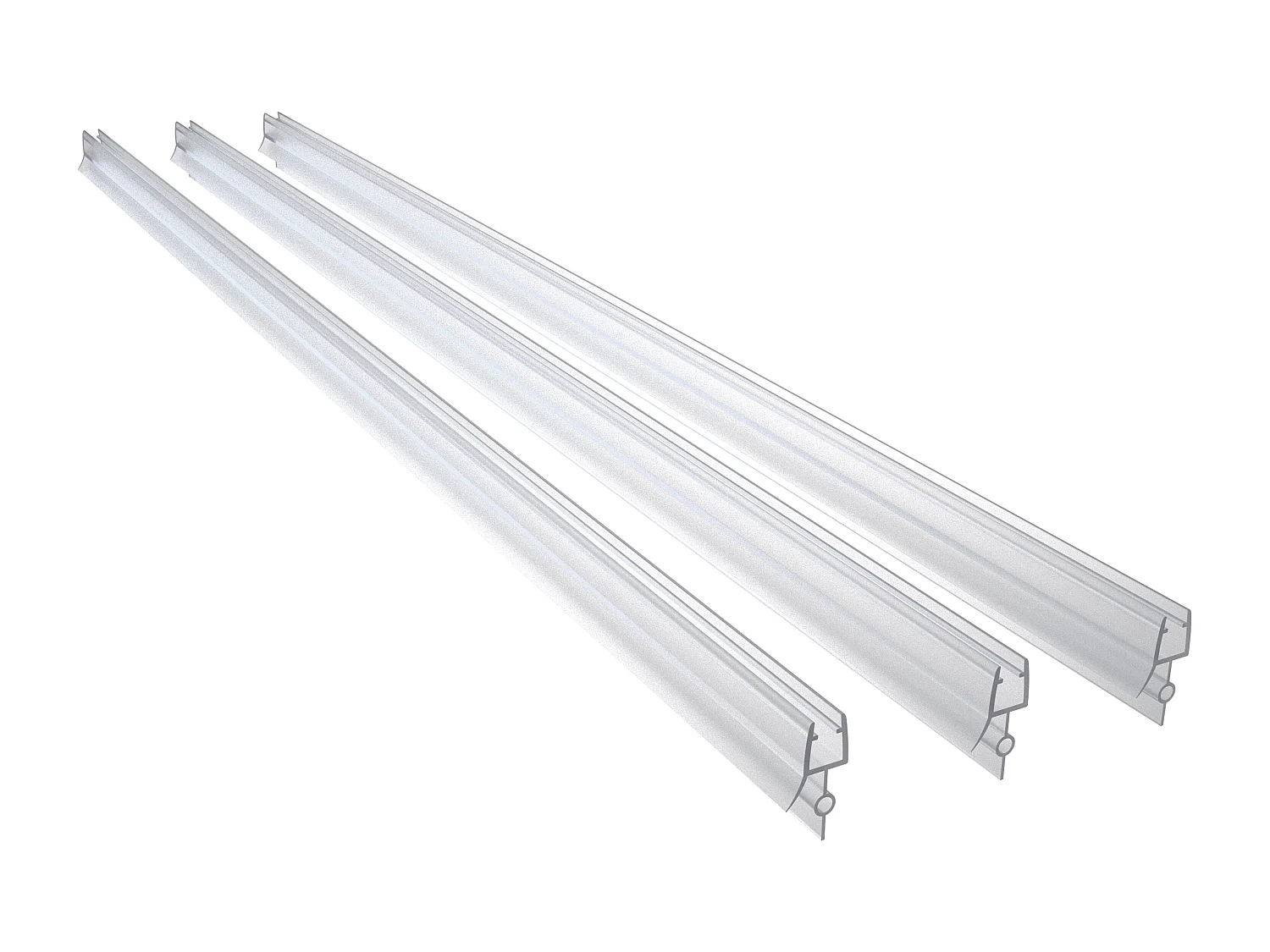 3 Pezzi Guarnizione Sottoporta per box doccia per vetro da 8 mm Coda Morbida larga 23 mm lungha 90 cm Tagliabile Modello A