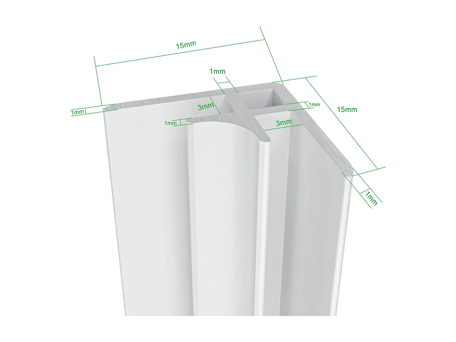 H.210 cm Pannello Doccia ad Angolo 240x120 cm Realizzato in Alluminio da 3 mm con Profili Finitura Bianco Opaco per Rivestimento Parete Bagno