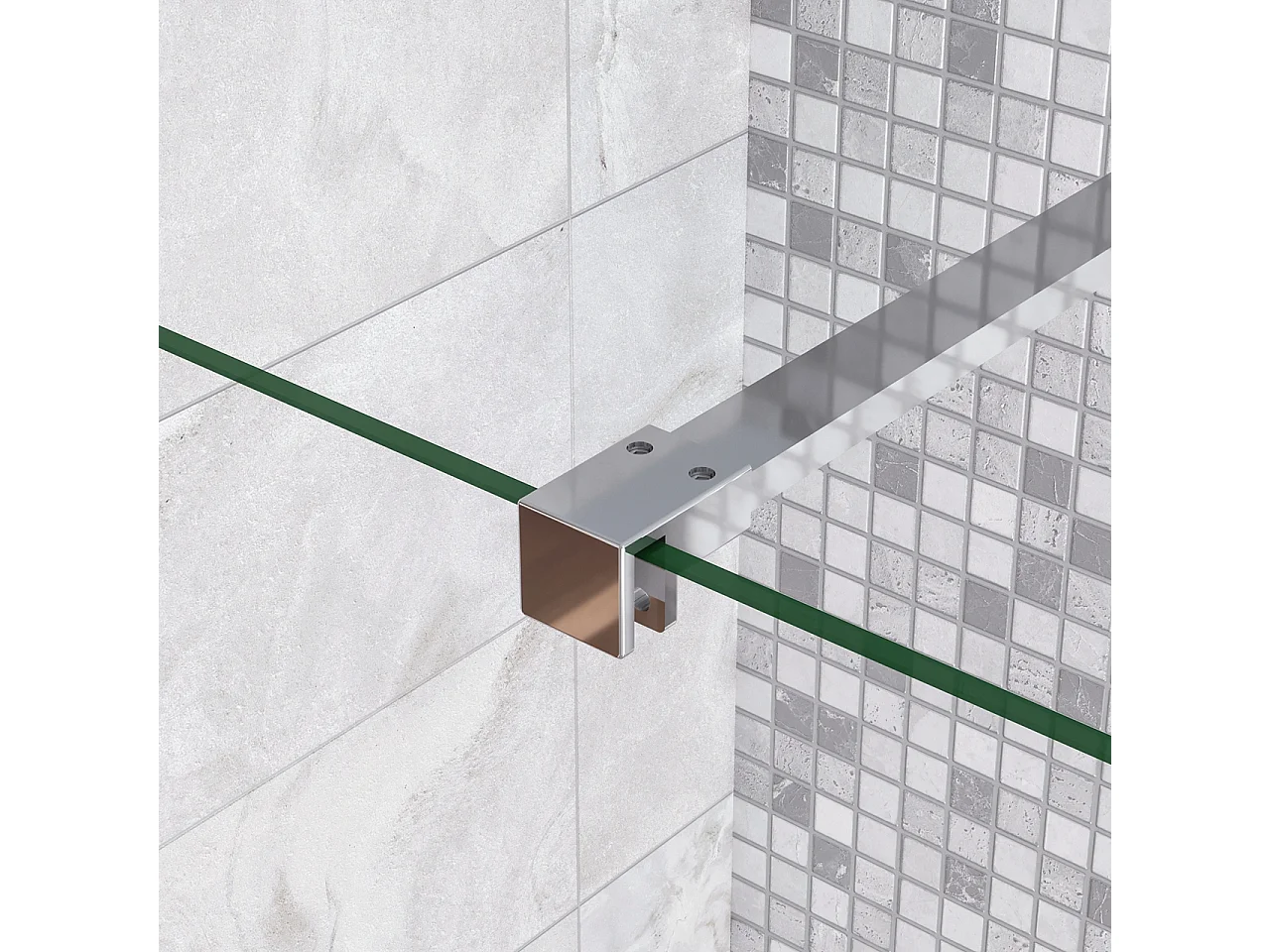 Walk In Parete per Doccia Vetro Temperato 8mm Anticalcare Trasparente inclusa Barra Stabilizzatrice da 90 cm Tagliabile 90x190cm