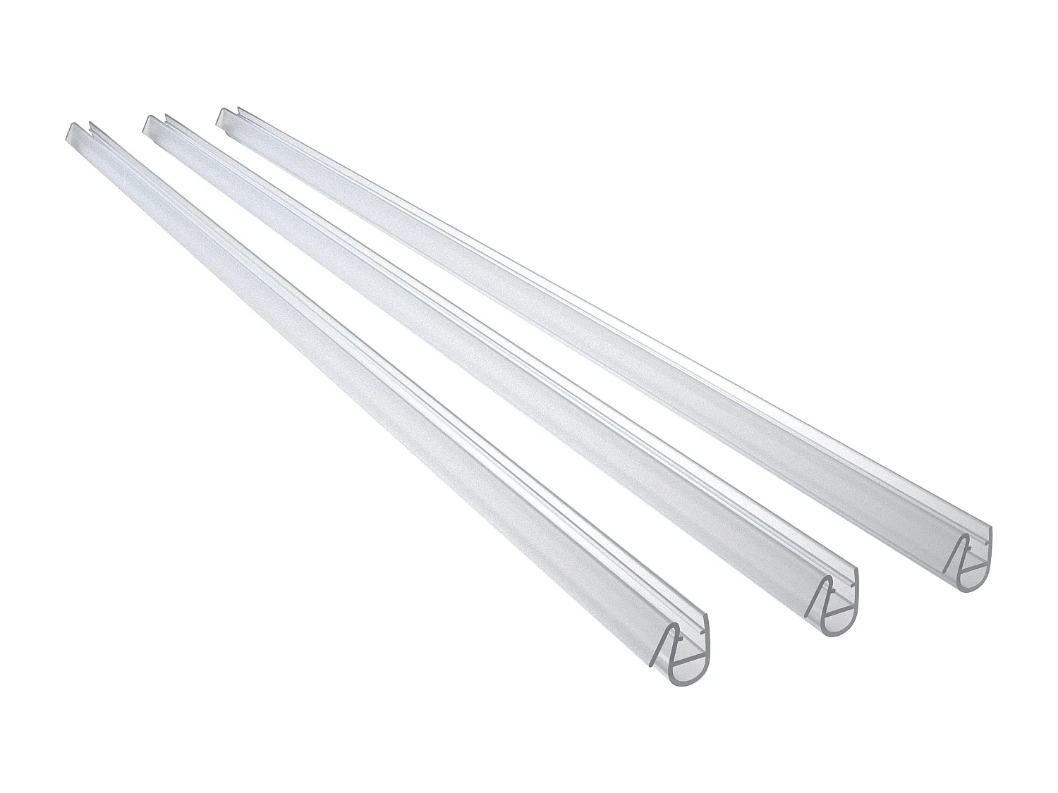 3 Pezzi Guarnizione Sottoporta per box doccia per vetro da 5-6 mm Coda Morbida larga 12 mm lungha 90 cm Tagliabile Modello C