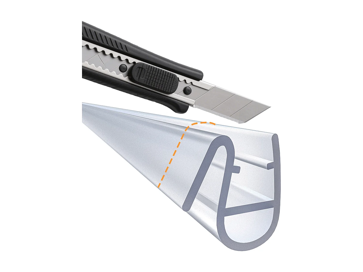 3 Pezzi Guarnizione Sottoporta per box doccia per vetro da 5-6 mm Coda Morbida larga 12 mm lungha 90 cm Tagliabile Modello C