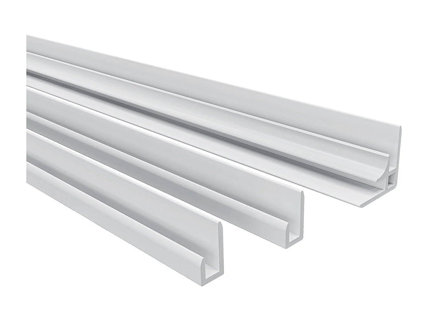 H.210 cm Pannello Doccia ad Angolo 120x40 cm Realizzato in Alluminio da 3 mm con Profili Finitura Bianco Opaco per Rivestimento Parete Bagno