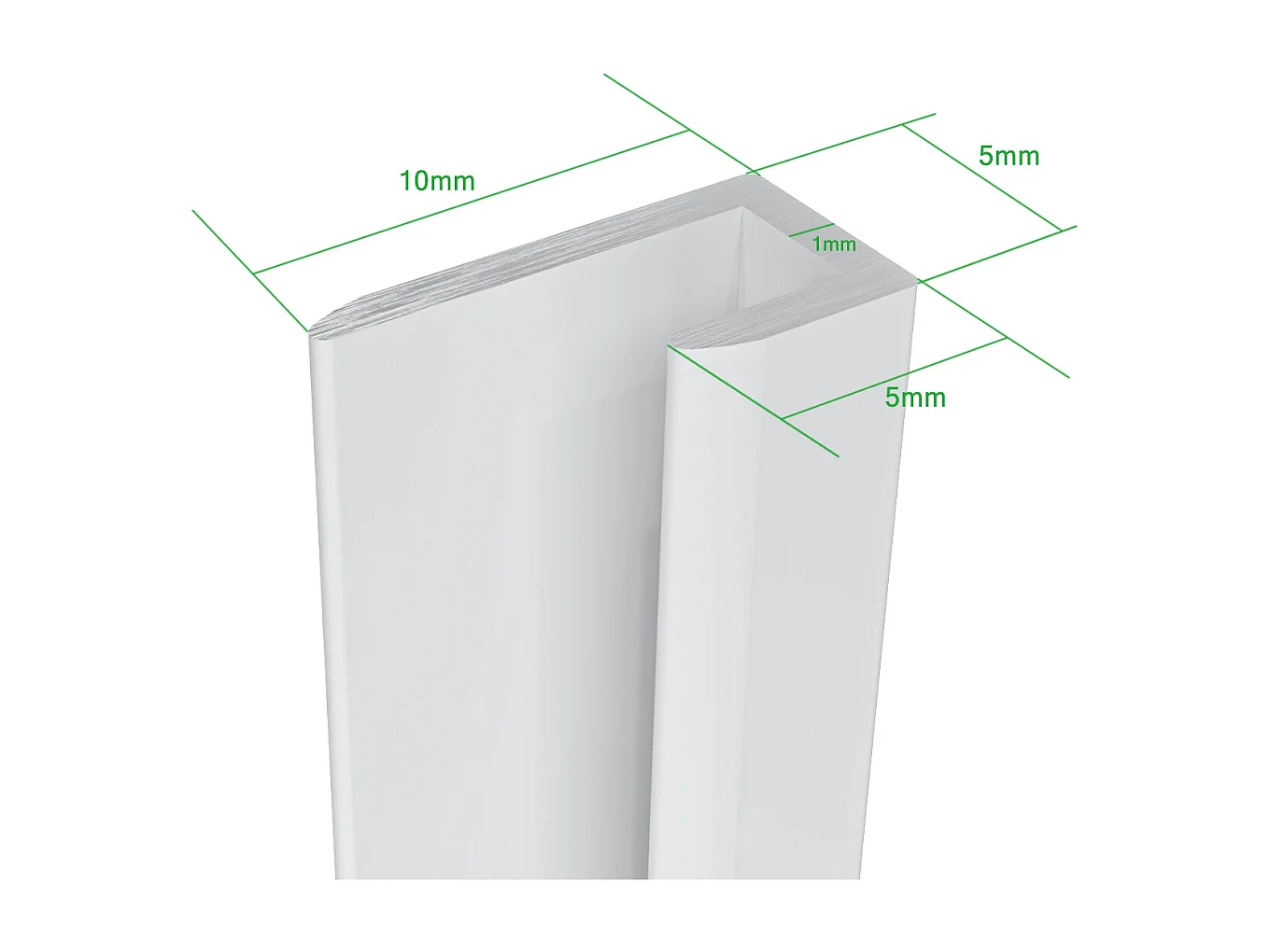 H.210 cm Pannello Doccia ad Angolo 40x40 cm Realizzato in Alluminio da 3 mm con Profili Finitura Bianco Opaco per Rivestimento Parete Bagno
