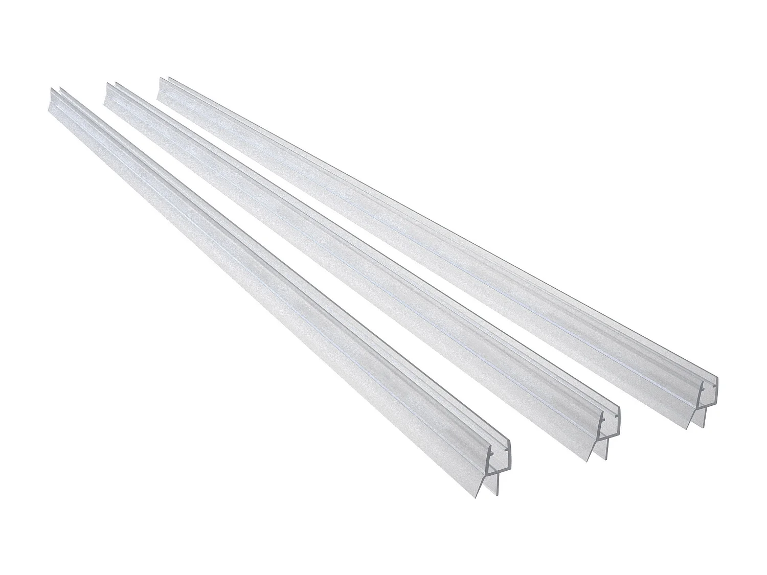 3 Pezzi Guarnizione Sottoporta per box doccia per vetro da 5-6 mm Coda Morbida larga 12 mm lungha 90 cm Tagliabile Modello B