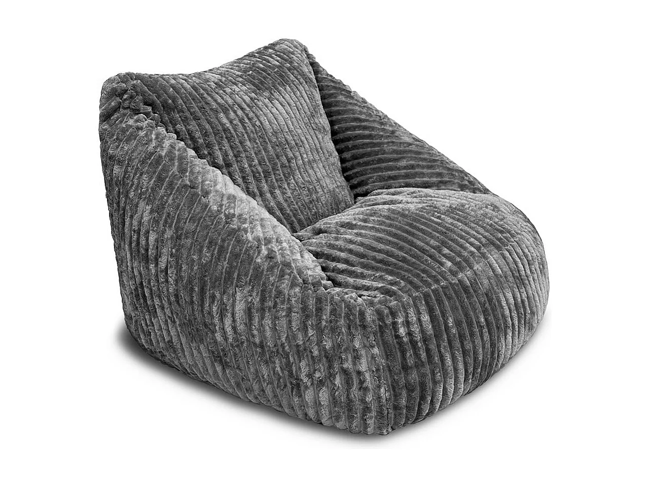 Puff Sillon 1 Plaza en Terciopelo, Gris