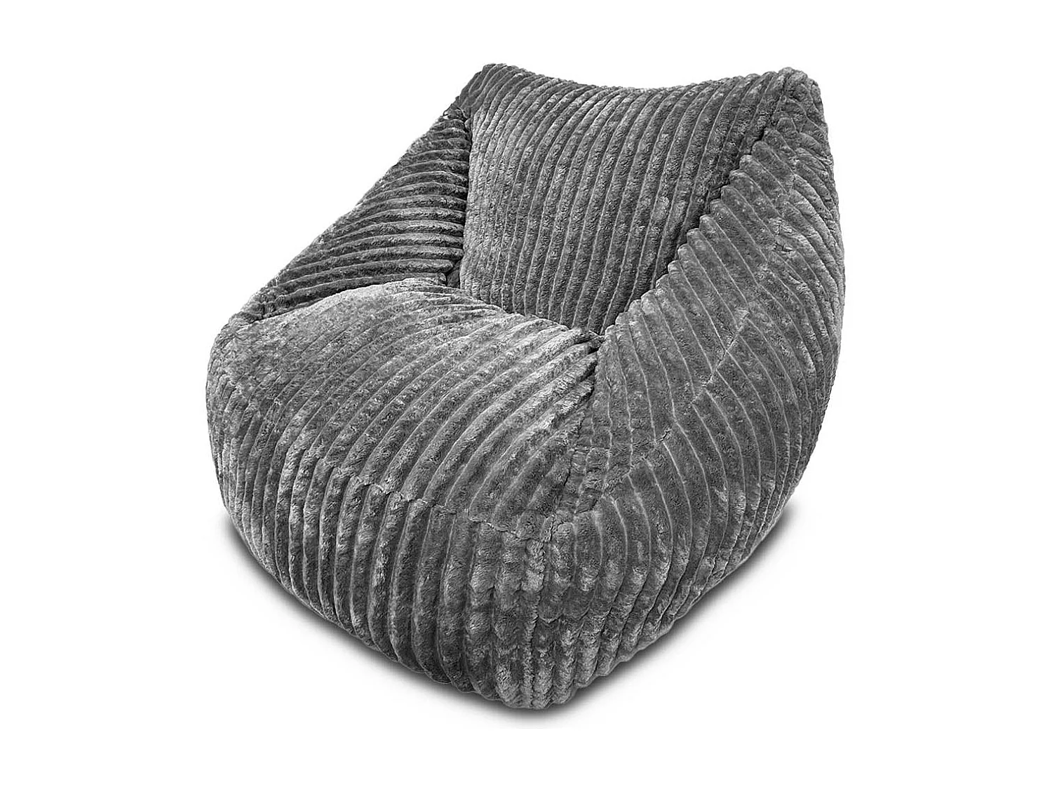 Puff Sillon 1 Plaza en Terciopelo, Gris