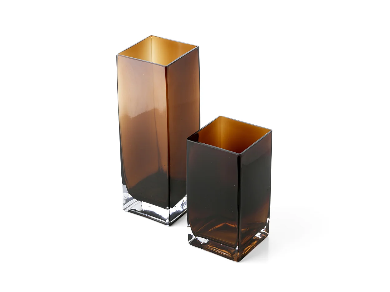 Le Vase Amber Cuboid - Ambre - S