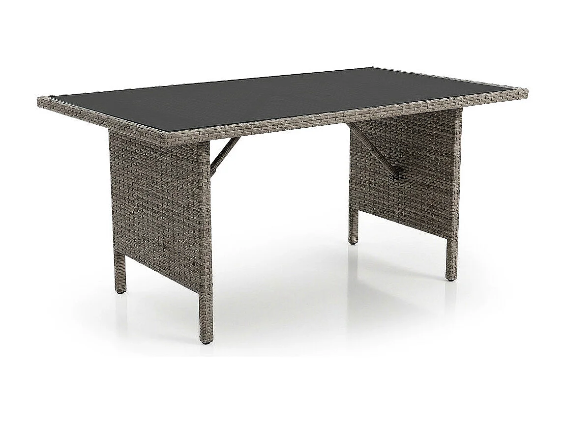 Sofa + Mesa + 2 Sillones + 2 pufs Ratan PE Sebas. Muebles de Jardin y Terraza, Ratan Gris