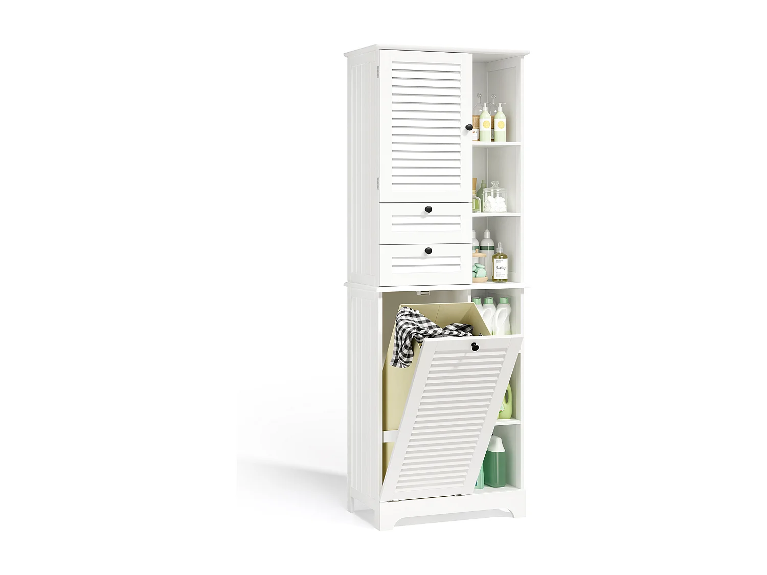 Bealife Meuble Colonne Salle De Bain Rangement Sur Pied Armoire 1 Porte Et 2 Tiroirs 6 Étagères