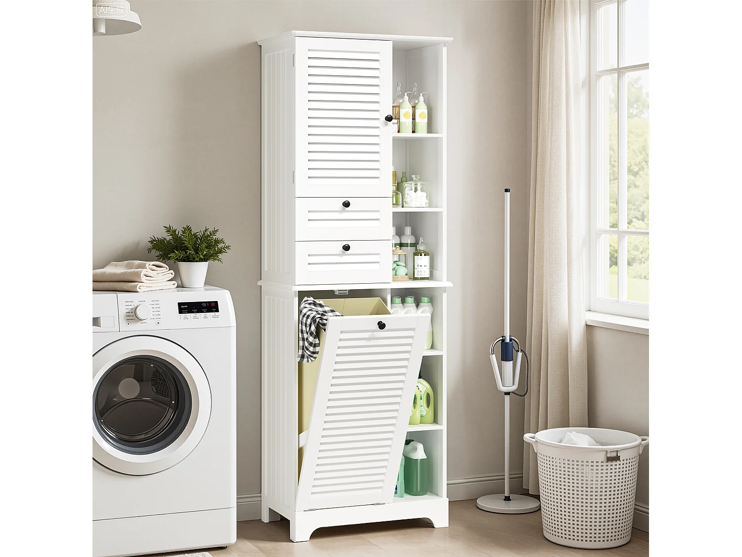 Bealife Meuble Colonne Salle De Bain Rangement Sur Pied Armoire 1 Porte Et 2 Tiroirs 6 Étagères