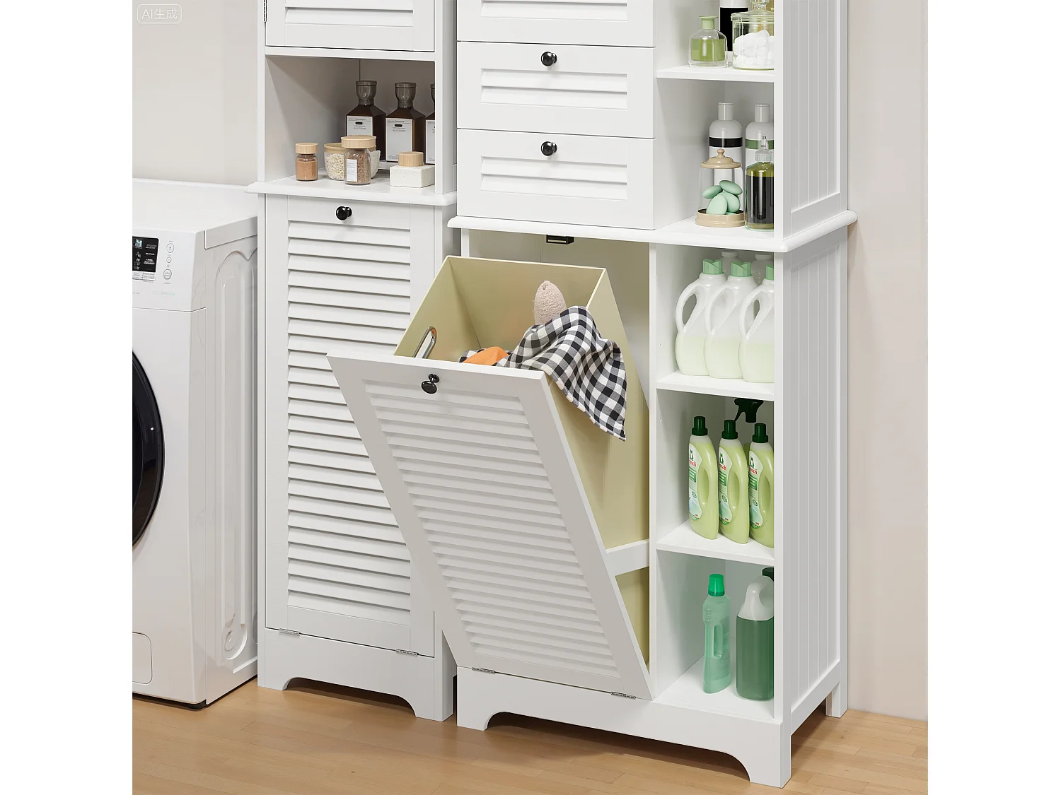 Bealife Meuble Colonne Salle De Bain Rangement Sur Pied Armoire 1 Porte Et 2 Tiroirs 6 Étagères