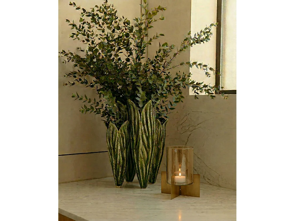 Le Vase Tulip Leaf - Vert Forêt