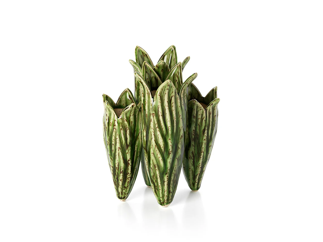 Le Vase Tulip Leaf - Vert Forêt