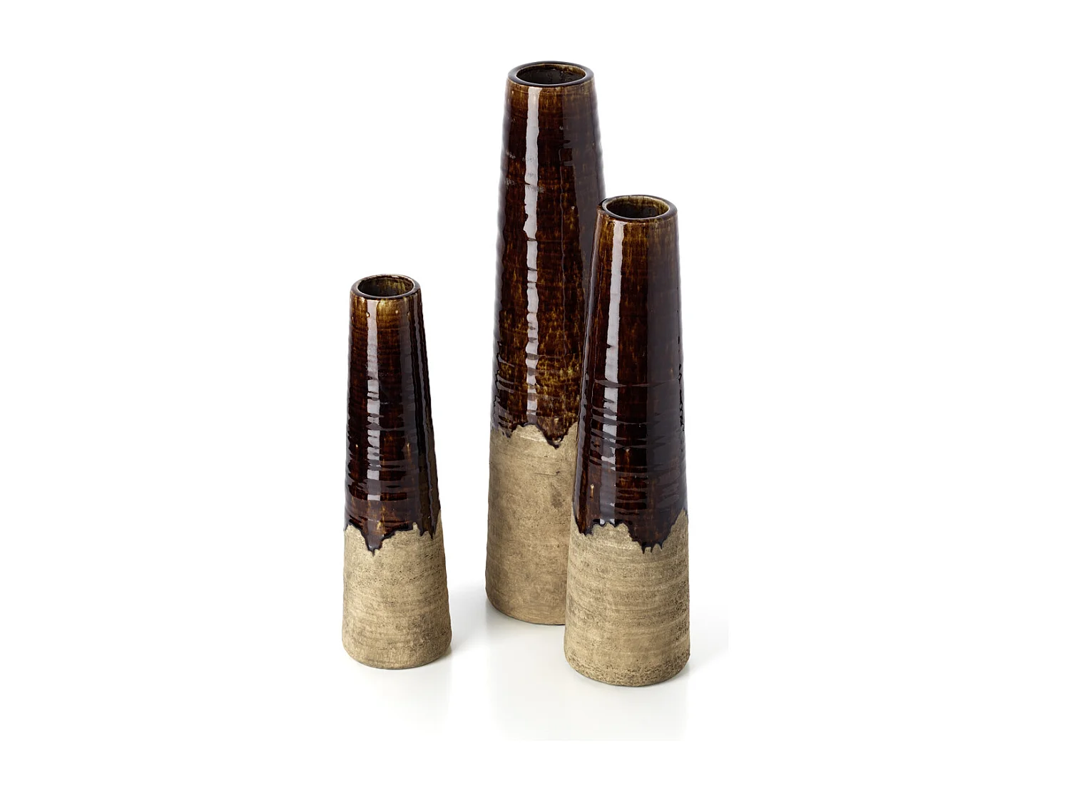 El Florero Cónico Ámbar - Marrón Hormigón - L