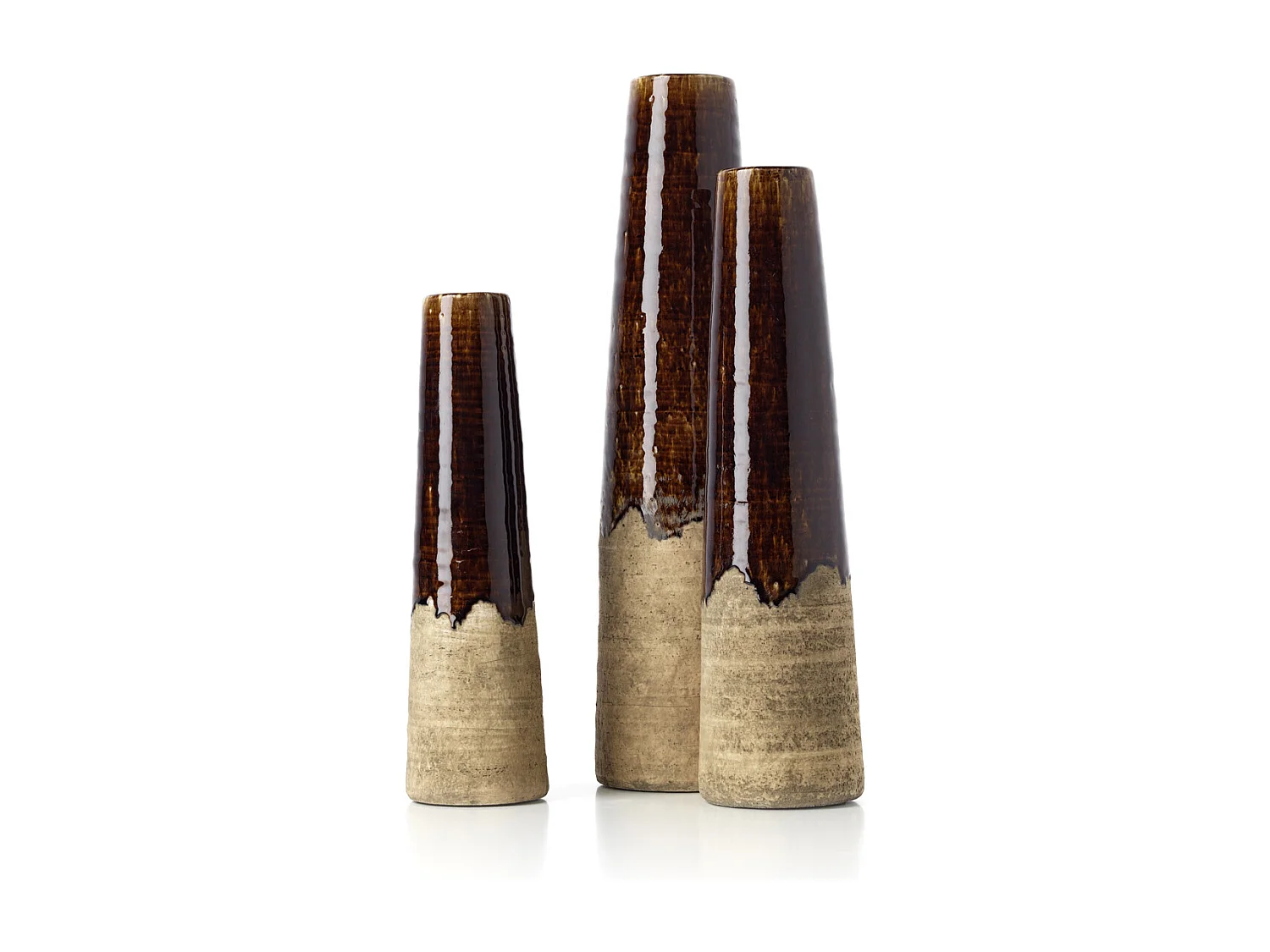 El Florero Cónico Ámbar - Marrón Hormigón - L