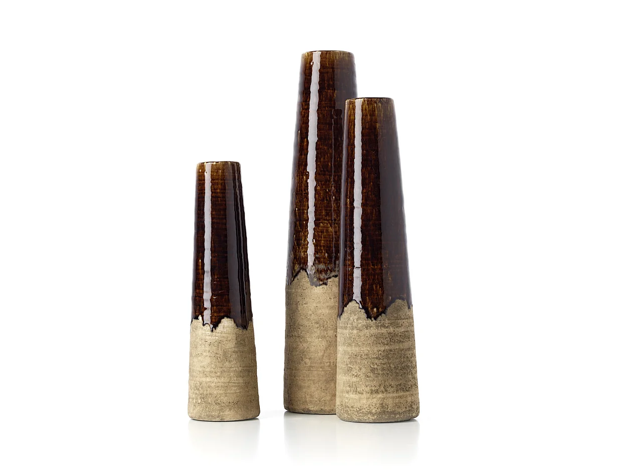 Le Vase Cône Ambre - Brun Béton - S