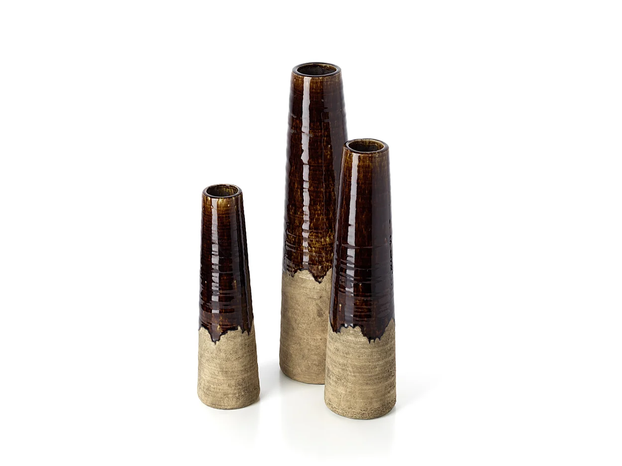 Le Vase Cône Ambre - Brun Béton - S