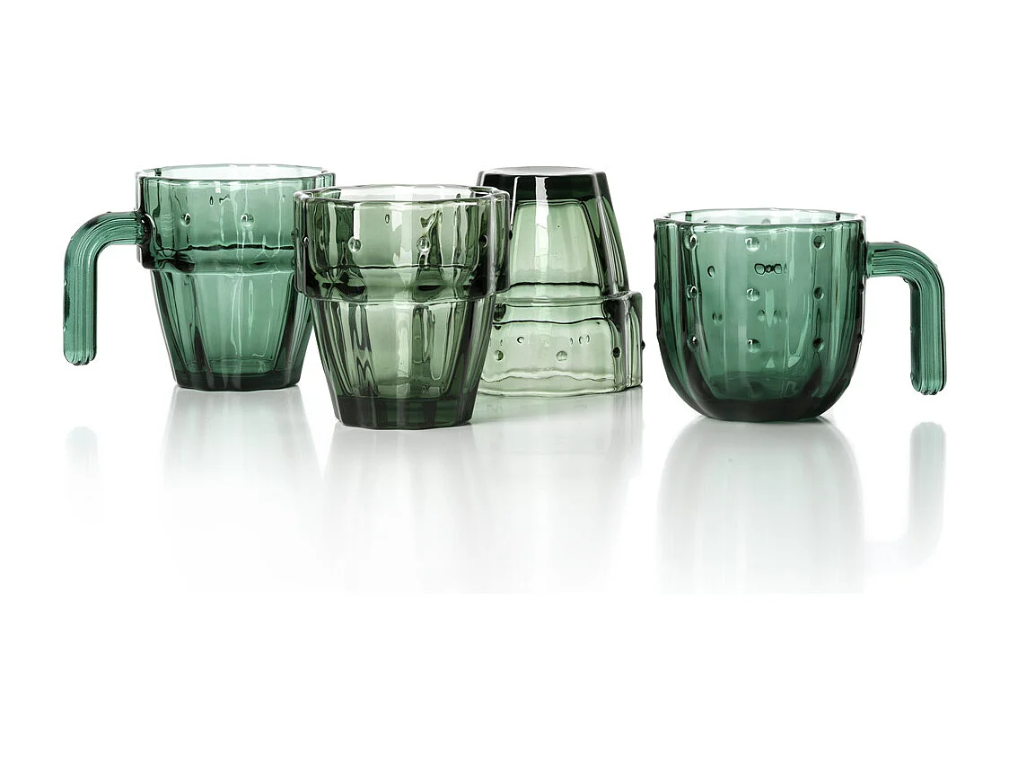 De Stack-a-Cactus Glazen - Groen - Set van 4