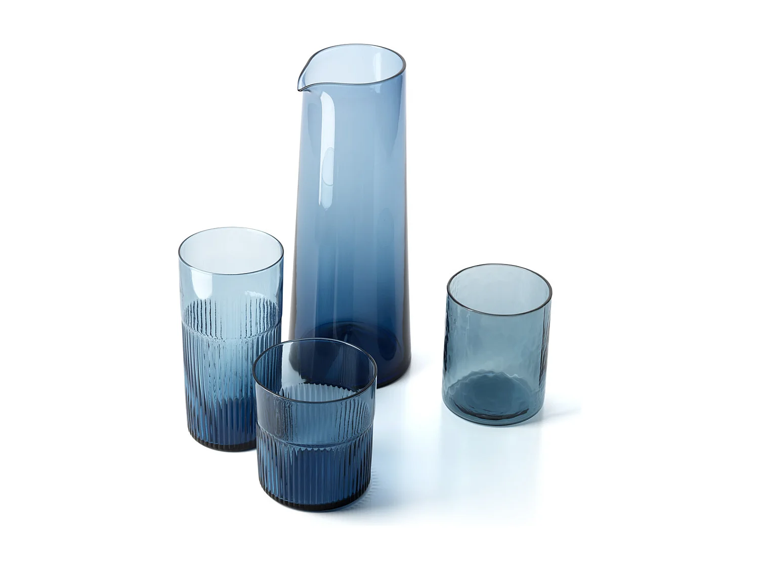 De Azure Gegolfde Hoge Tumbler – Blauw