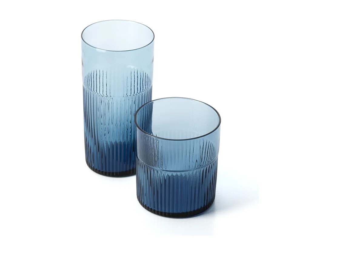 De Azure Gegolfde Hoge Tumbler – Blauw