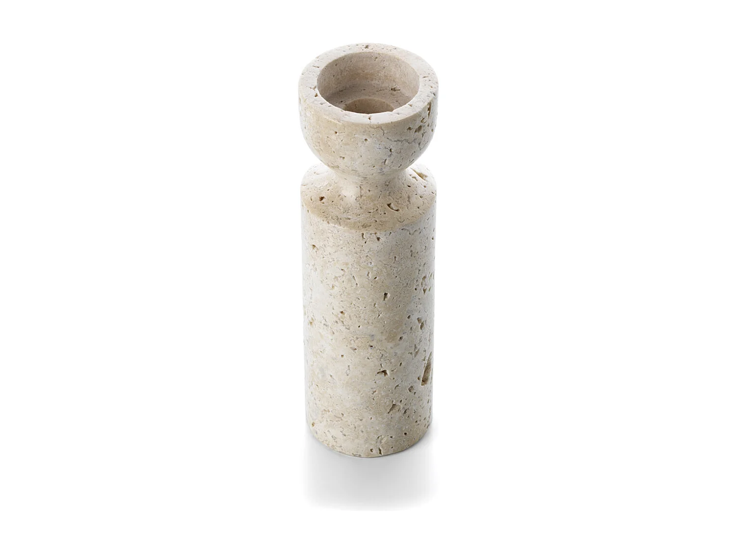 De Travertin Zandloper Kaarshouder - Beige - M