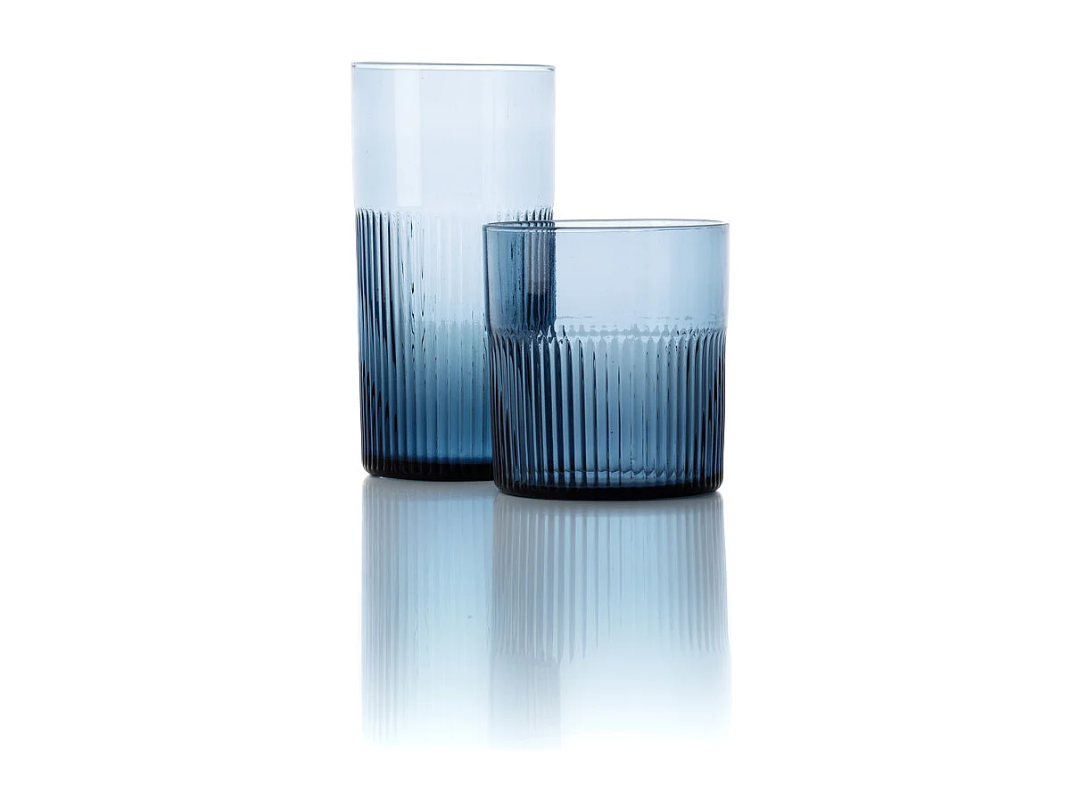 De Azure Gegolfde Lage Tumbler – Blauw