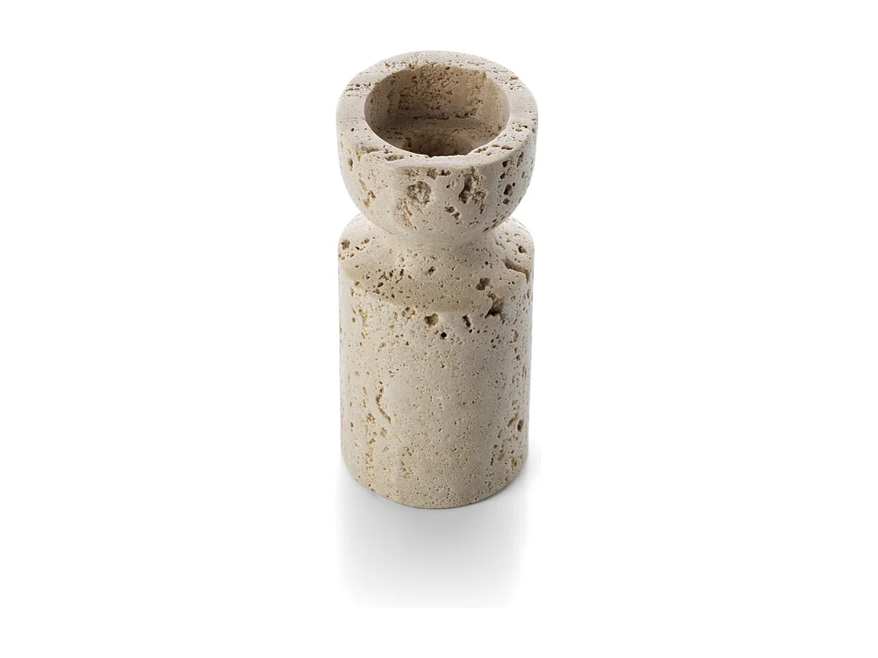 De Travertin Zandloper Kaarshouder - Beige - S