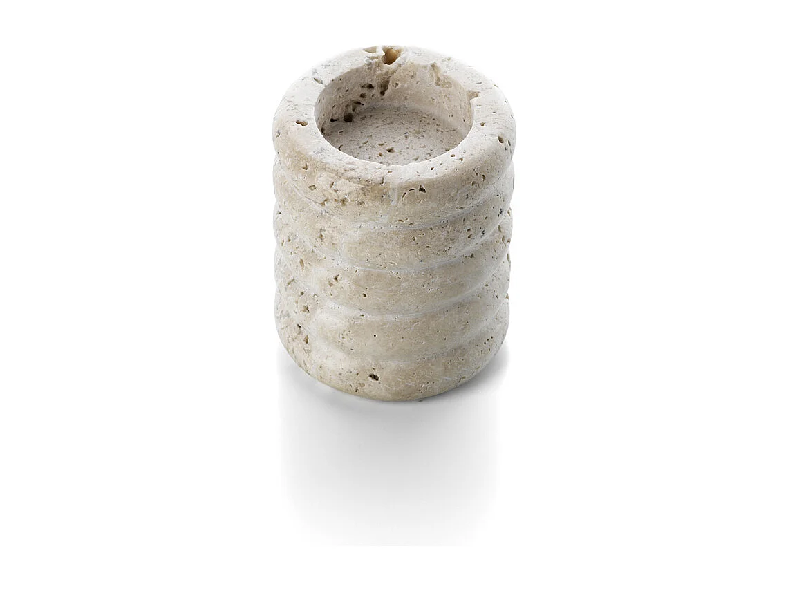 De Travertine Ripple T-Light Houder - Beige - S