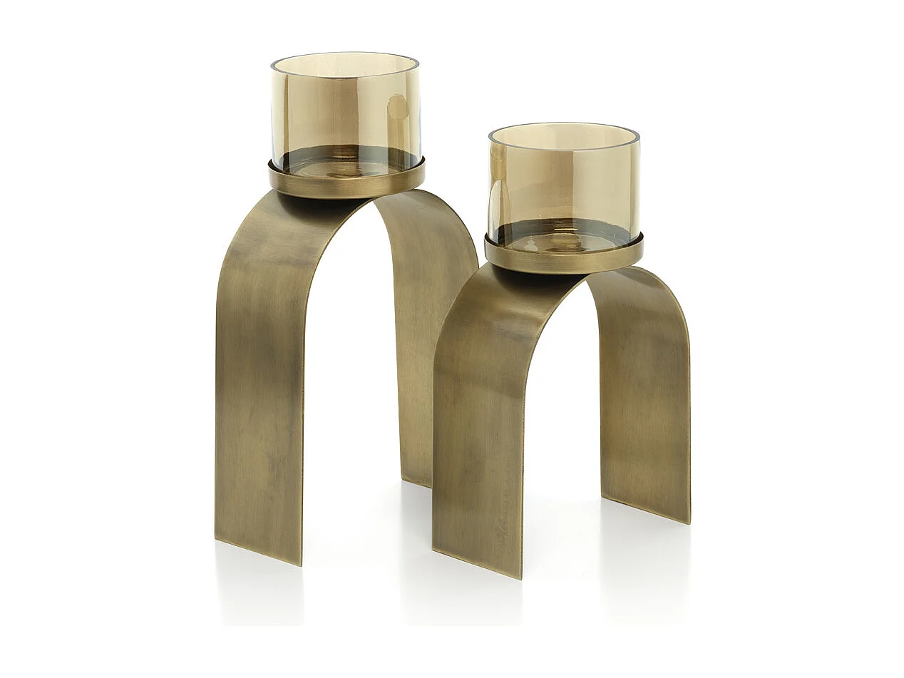 De Bow Glow Theelichthouder - Goud - SET/2