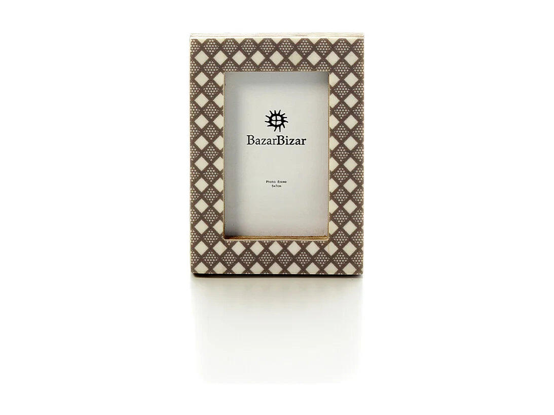 Der Diamond Cut Rahmen - Weiß Braun - 5x7