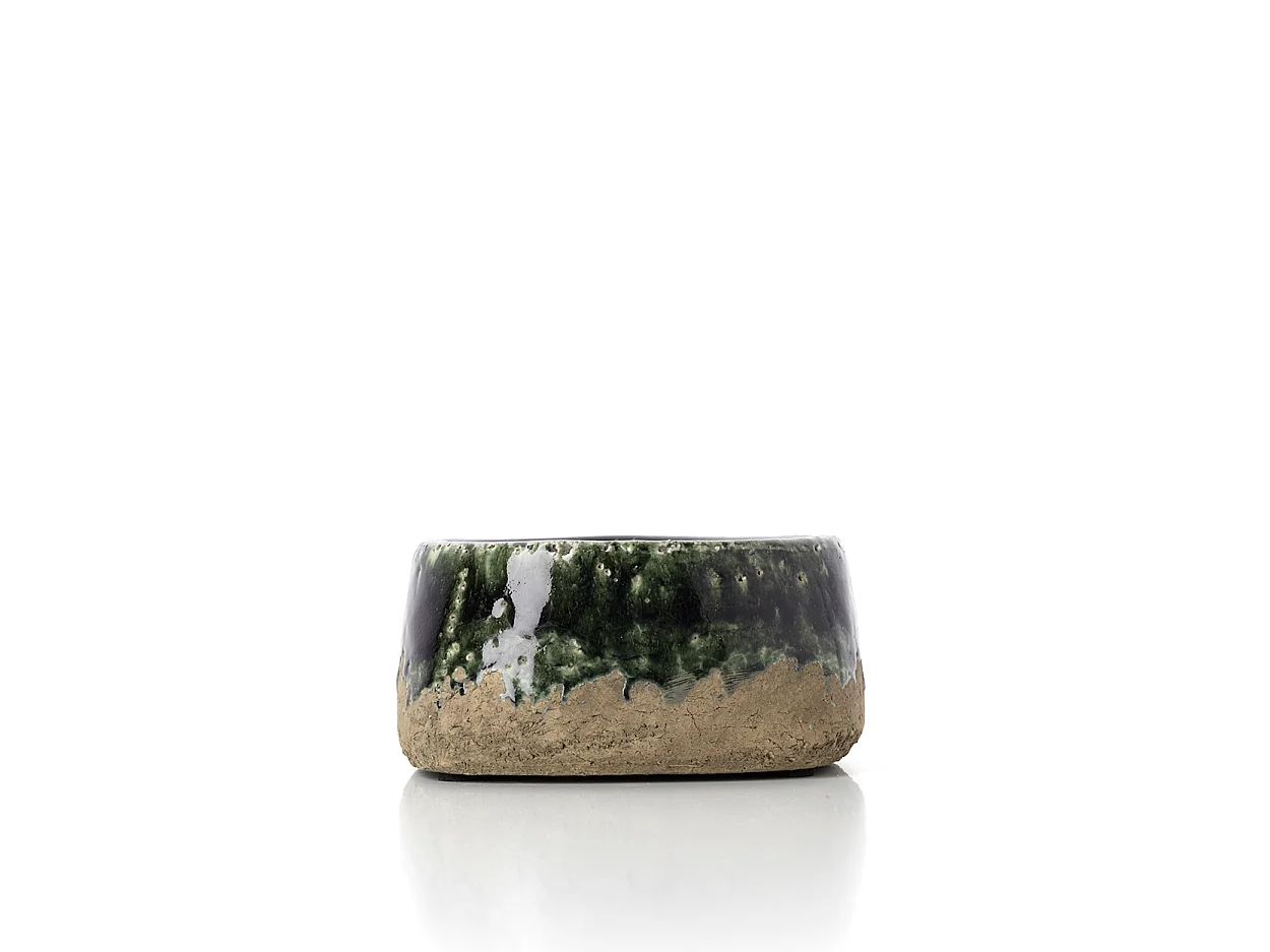 The Moss Bowl Planter - Concrete Green - Low