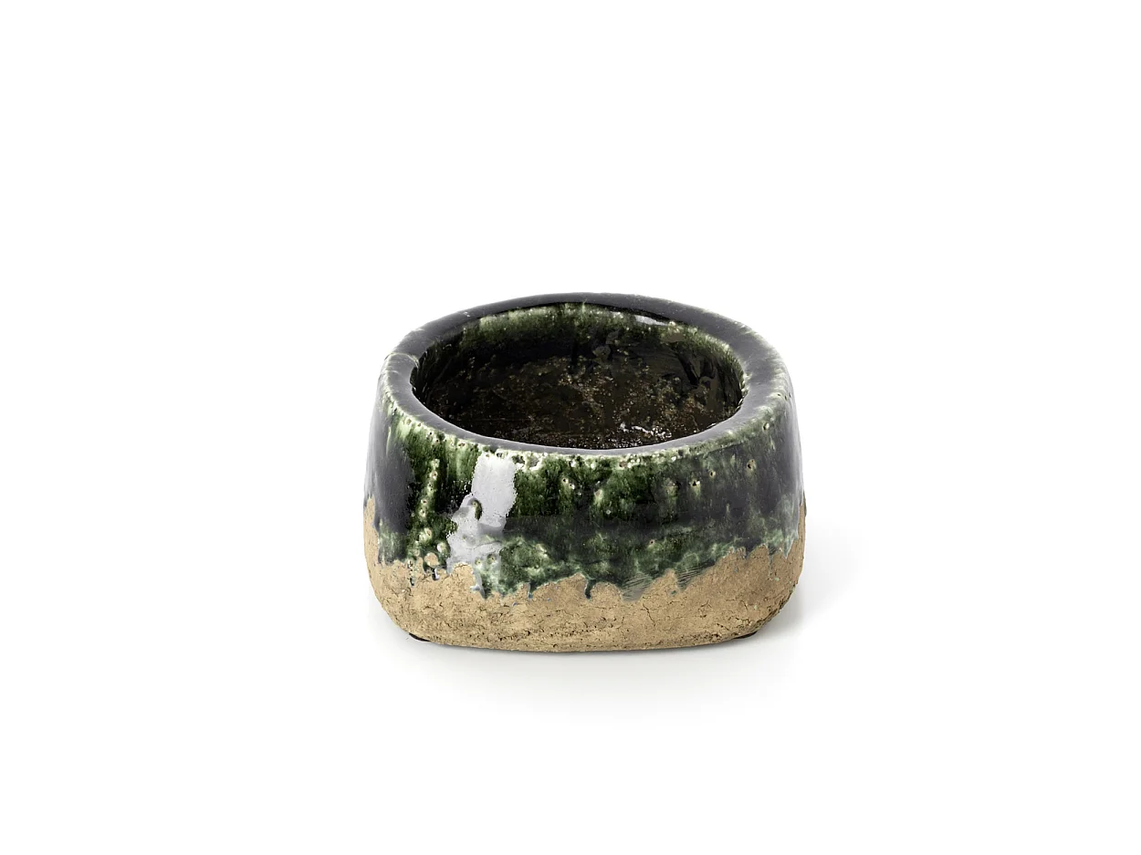 The Moss Bowl Planter - Concrete Green - Low